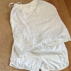 Garnet hill green cotton shortie pajamas